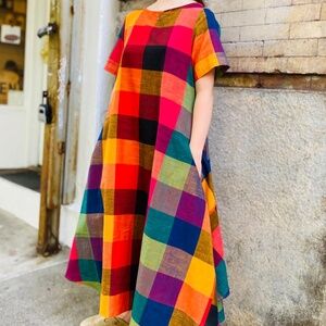 Rujuta Sheth OCTOBER FLARE DRESS | MULTI CHEX NWT!